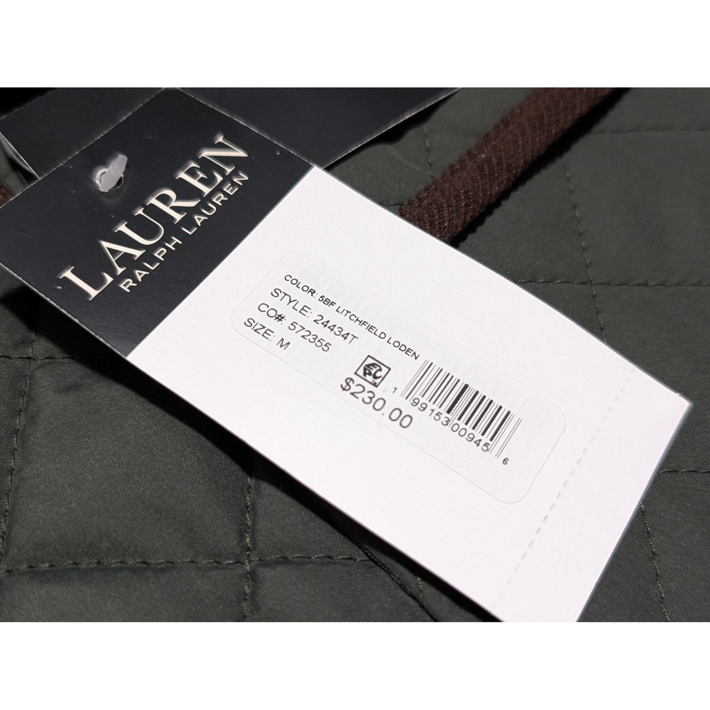 Lauren Ralph Lauren Quilted Jacket Womens M Green Litchfield Loden Barn Coat RL - Picture 3 of 12